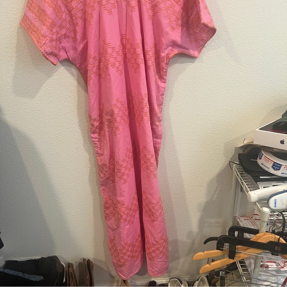 Marea by Liz Joy Nosara Caftan Size medium pink  orange embroidery maxi dress - Picture 8 of 16